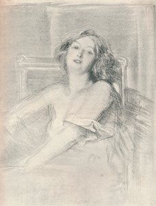 女性のリトグラフ肖像、c1905 作： Albert de Belleroche