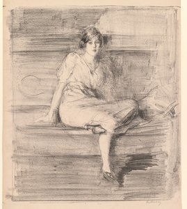 無題の若い女性の着席、1914年。