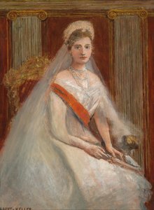 ロシア皇帝アレクサンドラ・フョードロヴナの肖像画（1872～1918年、皇帝ニコラス2世の妻）。 作： Albert von Keller