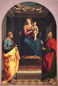 聖ペトロとルカの聖母、16世紀前半の20年間（絵画） 作： Albertino (attr.to) Piazza