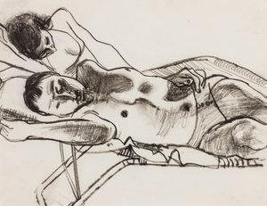 レティーニ（紙に炭） 作： Alberto Morrocco
