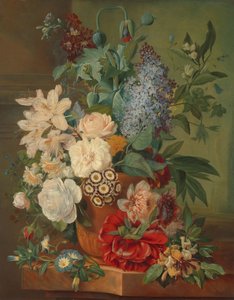 テラコッタ花瓶の花 作： Albertus Jonas Brandt