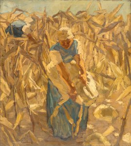 とうもろこしの収穫 作： Albin Egger Lienz