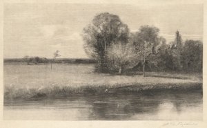 川沿いの日差しのある牧草地 作： Albion Bicknell