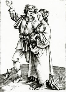 素朴なカップル（Johannes Wierix作、1565年頃）（エングレービング 作： Albrecht (after) Durer or Duerer