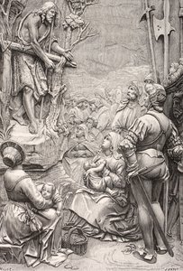 砂漠で説教する洗礼者ヨハネ（彫刻 作： Albrecht (after) Durer or Duerer