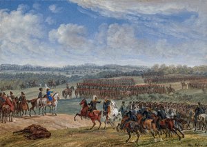 1812年、1855年7月26日朝のオストロフノ付近の戦い。 作： Albrecht Adam