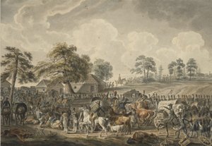 1812年7月24日、1820年代半ばにダウガヴァ川を渡るフランス軍 作： Albrecht Adam