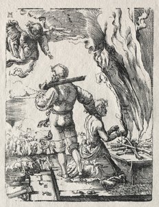 アブラハムの犠牲、c。 1520。 作： Albrecht Altdorfer