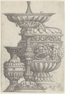 3つの装飾されたゴブレット 花瓶、水差し、ゴブレット (シリーズ名) 作： Albrecht Altdorfer