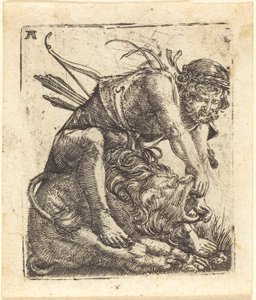 ネメアの獅子に打ち勝つヘラクレス 作： Albrecht Altdorfer