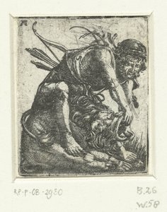 ネメアのライオンを殺すヘラクレス 作： Albrecht Altdorfer