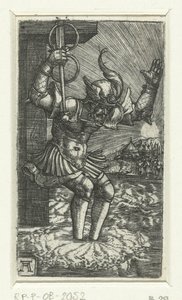 ホラティウス・コクレスがテヴェレ川に飛び込む 作： Albrecht Altdorfer