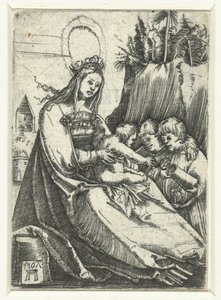 幼子キリストと二人の少年とマリア 作： Albrecht Altdorfer