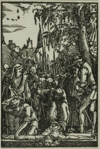 『人間の堕落と贖い』より「十字架に釘付け」 作： Albrecht Altdorfer