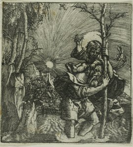 キリストの子を運ぶ聖クリストファー 作： Albrecht Altdorfer