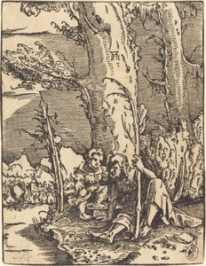 川岸に座る聖クリストフォロス 作： Albrecht Altdorfer