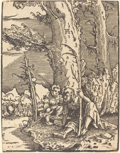 川岸に座る聖クリストフォロス 作： Albrecht Altdorfer