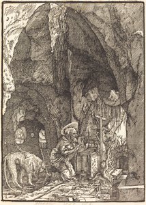 洞窟の聖ヒエロニムス 作： Albrecht Altdorfer