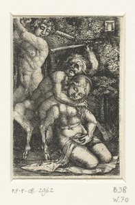 サテュロスと男が女をめぐって争う 作： Albrecht Altdorfer