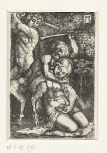 女性をめぐって争うサテュロスと男 作： Albrecht Altdorfer