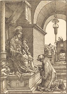 聖母子の前に跪く嘆願者 作： Albrecht Altdorfer
