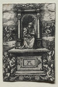 1520年直後の祭壇に描かれた美しいラティスボンの聖母。 作： Albrecht Altdorfer