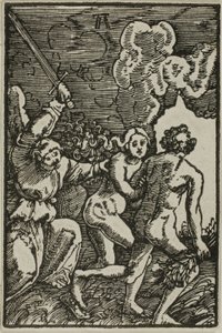 楽園からの追放、『人間の堕落と贖い』より 作： Albrecht Altdorfer