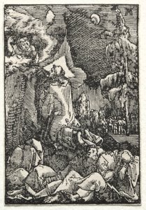 人間の堕落と贖い：オリーブ山の聖歌c。 1515。 作： Albrecht Altdorfer
