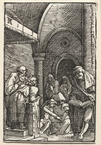 人の堕落と贖い：医師との論争、c。 1515。 作： Albrecht Altdorfer