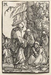人間の堕落と贖い：受難の前に母に別れを告げるキリスト 作： Albrecht Altdorfer