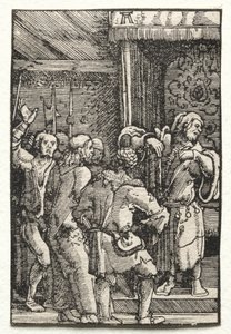 人間の堕落と贖い：カイアファの前のキリスト 作： Albrecht Altdorfer