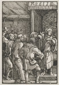 人間の堕落と贖い：カイアファの前のキリスト 作： Albrecht Altdorfer