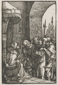 人間の堕落と贖い：ピラトの前のキリスト 作： Albrecht Altdorfer
