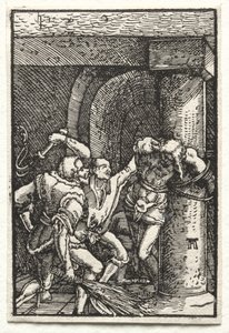 人間の堕落と贖い：キリストのむち打ち 作： Albrecht Altdorfer