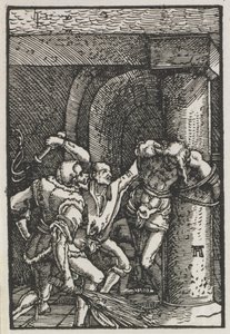 人間の堕落と贖い：キリストのむち打ち 作： Albrecht Altdorfer