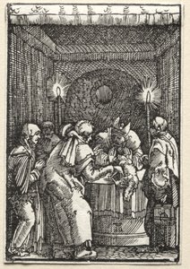 人間の堕落と贖い：大祭司によって拒否されたヨアヒムの捧げ物 作： Albrecht Altdorfer