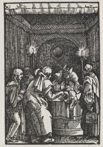 人間の堕落と贖い：大祭司によって拒否されたヨアヒムの捧げ物 作： Albrecht Altdorfer
