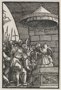 人間の堕落と贖い：手を洗うピラト 作： Albrecht Altdorfer