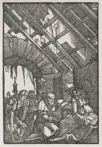 人間の堕落と贖い：賢者の崇拝、c。 1515。 作： Albrecht Altdorfer