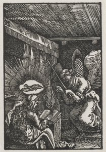人類の堕落と贖罪：受胎告知、c。 1513。 作： Albrecht Altdorfer