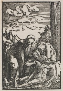 人間の堕落と贖い：十字架の下の嘆き 作： Albrecht Altdorfer