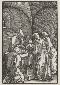 人の堕落と贖い：神殿でのキリストの提示、c。 1515。 作： Albrecht Altdorfer
