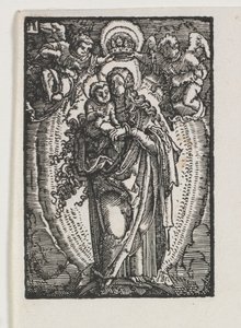 男の堕落と贖い：天の女王としての聖母、c。 1513。 作： Albrecht Altdorfer