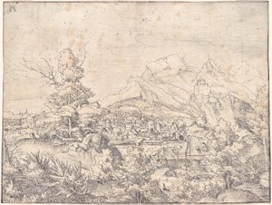 水車小屋のある大景観