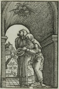 『人間の堕落と贖い』より ヨアヒムとアンネの出会い 作： Albrecht Altdorfer