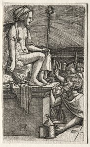 ローマの遊女または魔術師バージルの復讐、1520-1526。 作： Albrecht Altdorfer