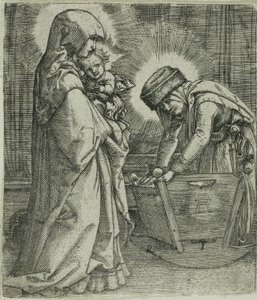 ゆりかごで聖アンナと聖母子 作： Albrecht Altdorfer