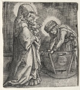 ゆりかごにいる聖母子と聖アンナ 作： Albrecht Altdorfer