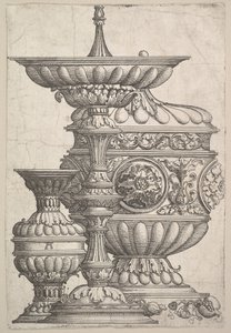 白い背景の上の3つのエレガントな容器、ca。 1525。 作： Albrecht Altdorfer